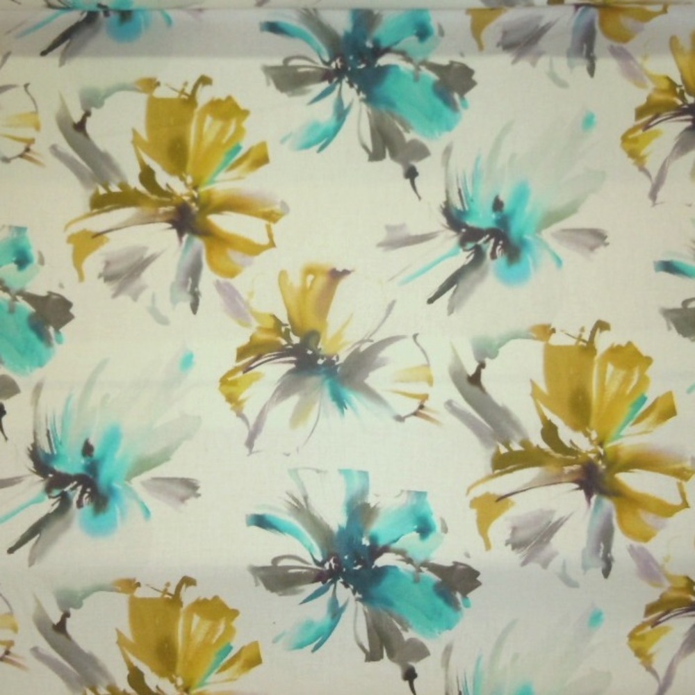 Laila Turquoise Cotton Floral